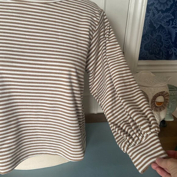 Artlove Paris Striped puffed sleeve top - size medium, twee, tomatogirl, French - Picture 2 of 14